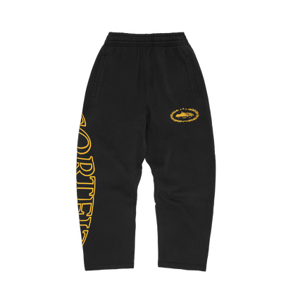 PANTALON À OURLET OUVERT ROYALE SUPÉRIEUR [NOIR / JAUNE]