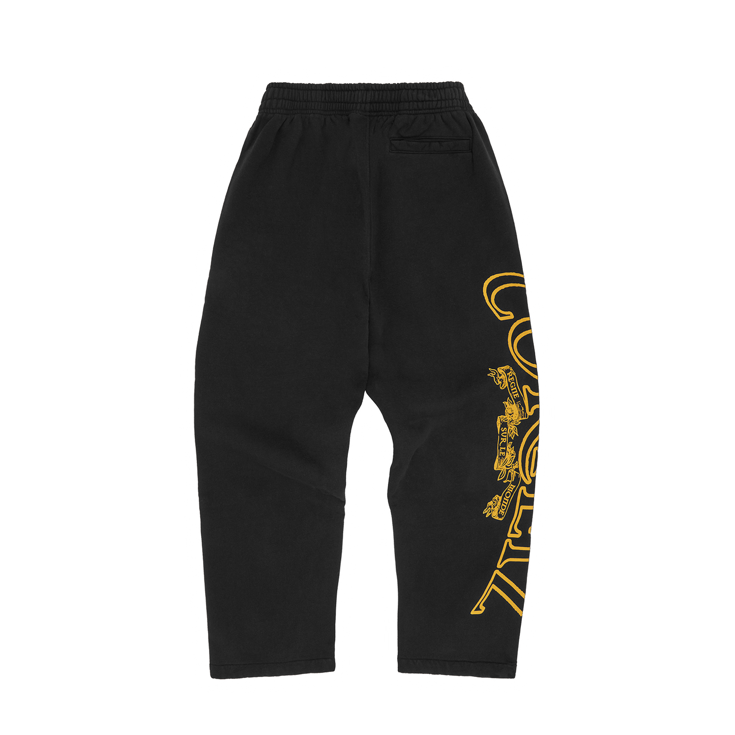 PANTALON À OURLET OUVERT ROYALE SUPÉRIEUR [NOIR / JAUNE]